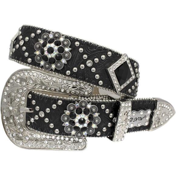 3553 1313 Exotic White Brindle Cowhide Belts Cowgirl Bling Rodeo
